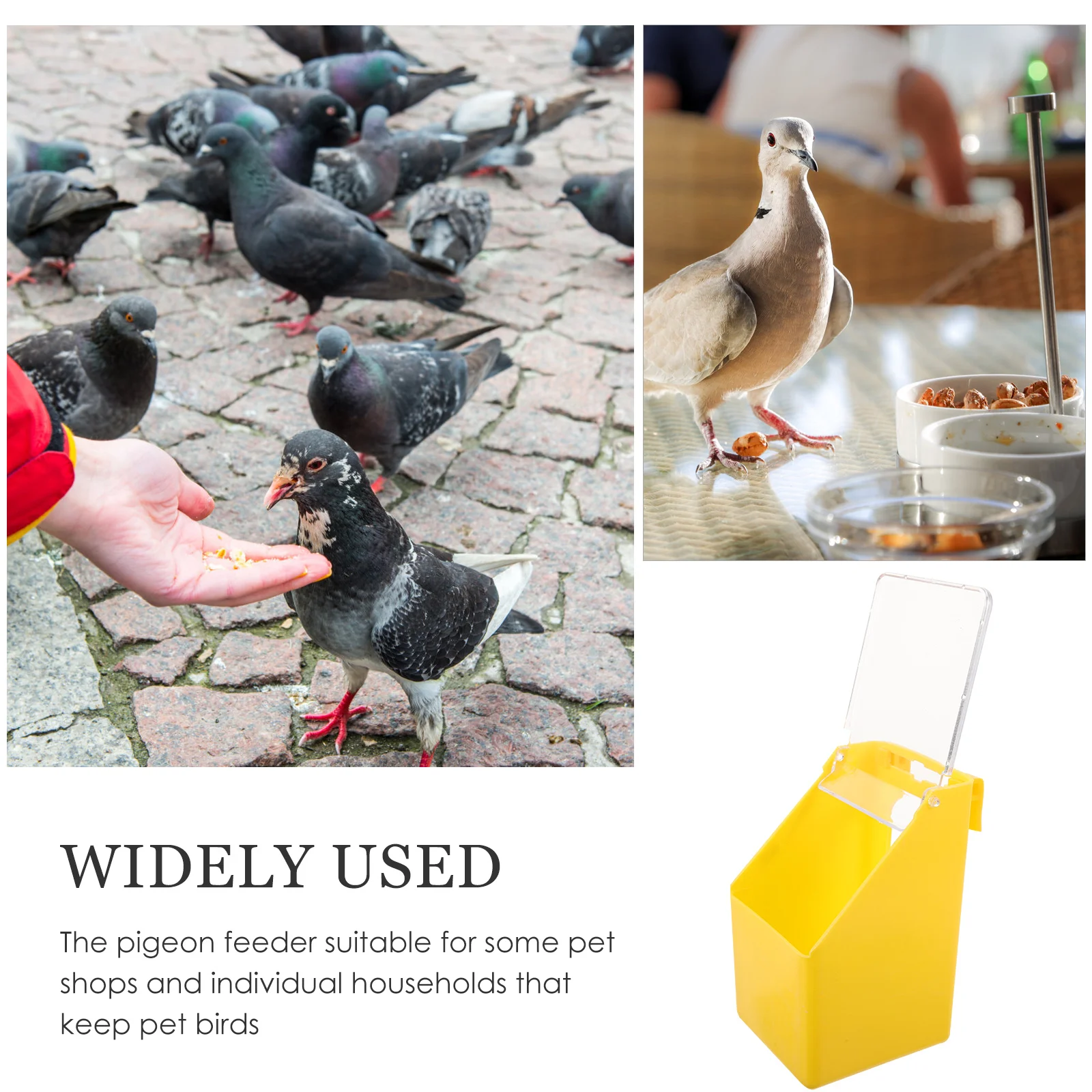 

Pigeon Feeder Hanging Box Small Yellow Cage Mount Bird Food Storage Container Multifunction Pet Accessory Large Capacity Easy