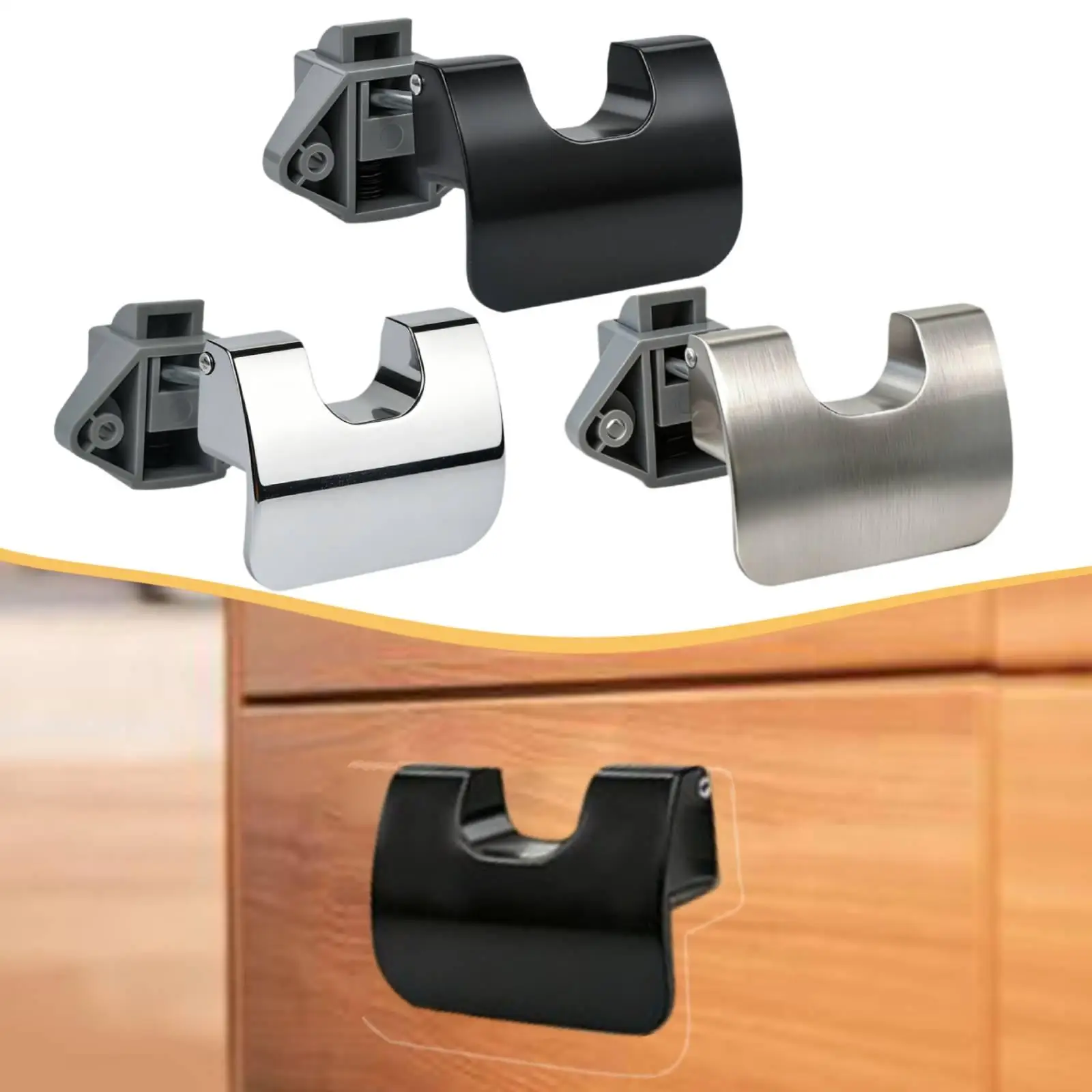 Heavy Duty RV Handle Lock Cabinet Drawer Push Knob Easy Install Furniture Hardware Locking Trailer Accessories for Office
