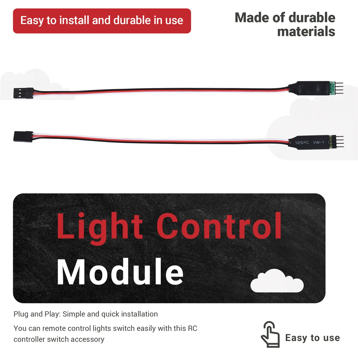 Panneau de commutation de télécommande CH3, technologie de contrôle de la lumière pour le modèle de voiture RC, lampe d'éclairage Plug and Play