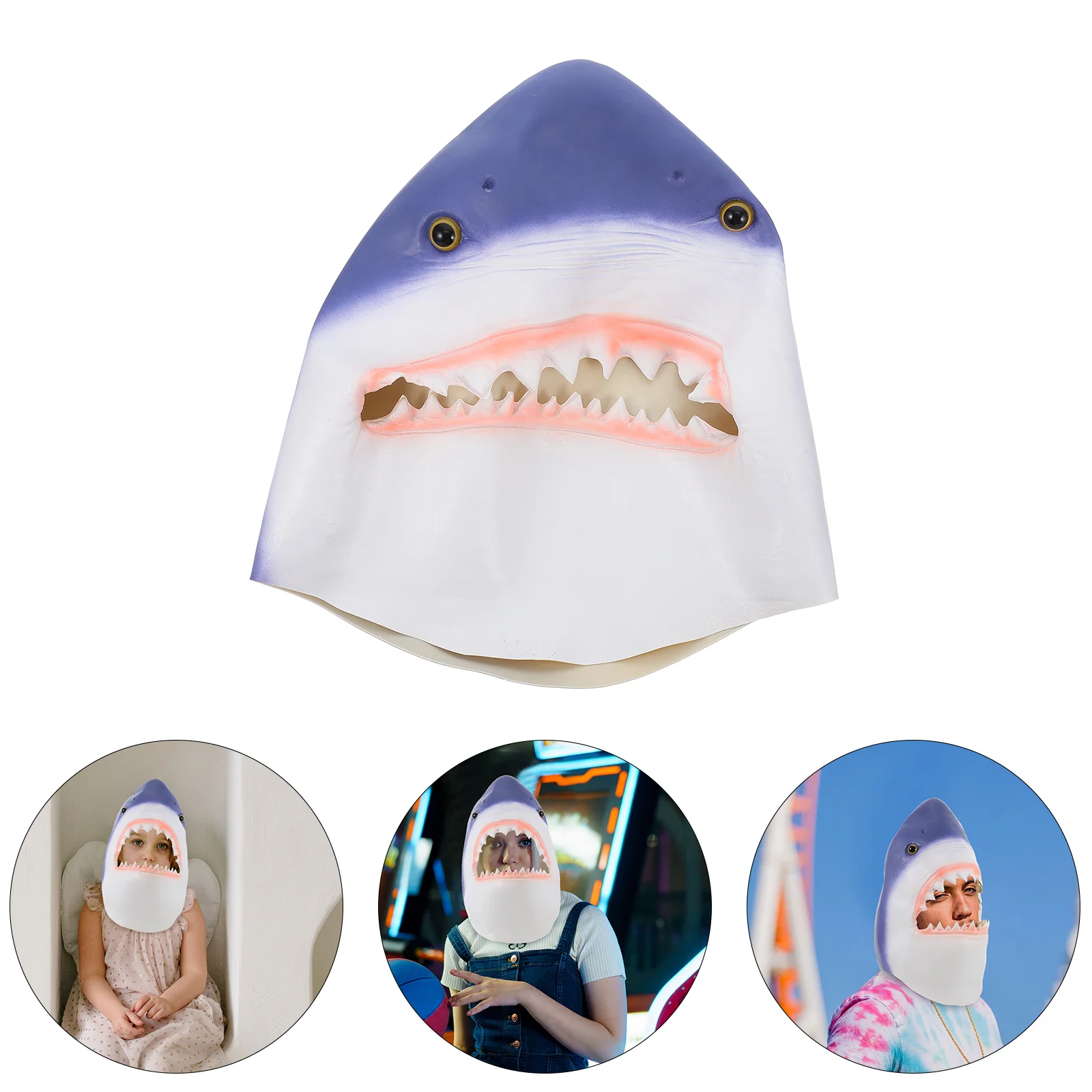 Shark Headgear Full Cosplay Carnival Party Favors Scary Mask Design Costume Supply Halloween Costumes