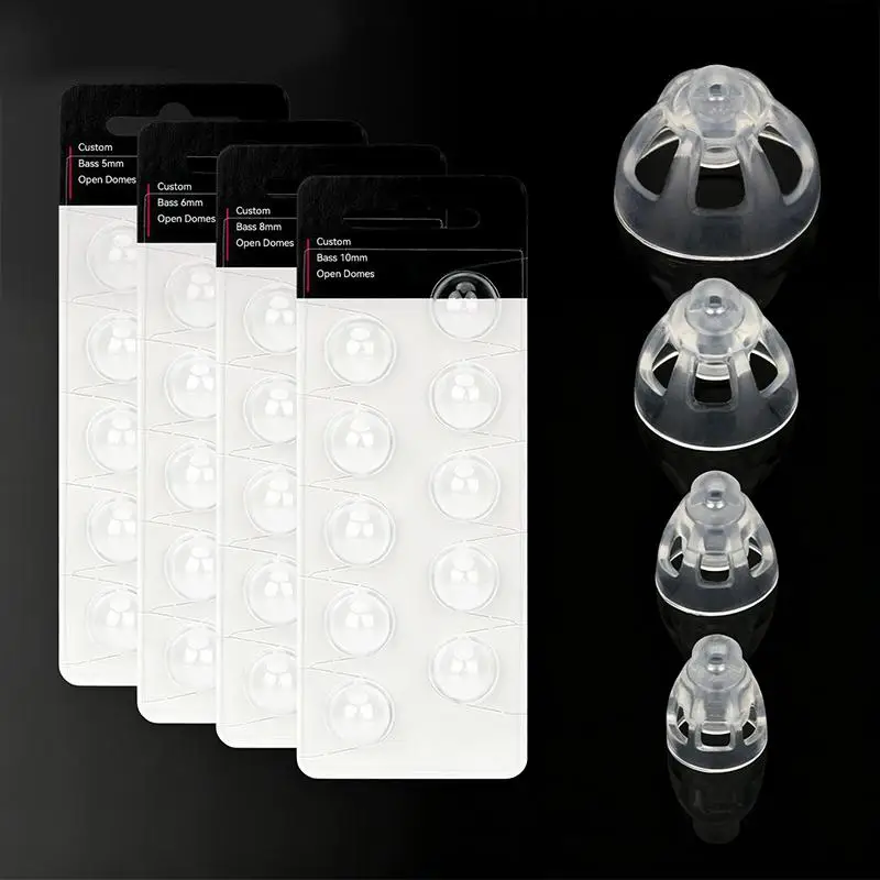 10Pcs Oticon Minifit Hearing Aid Domes Open Bass Vent Replacement Universal 5 6 8 10 Mm Size Tool