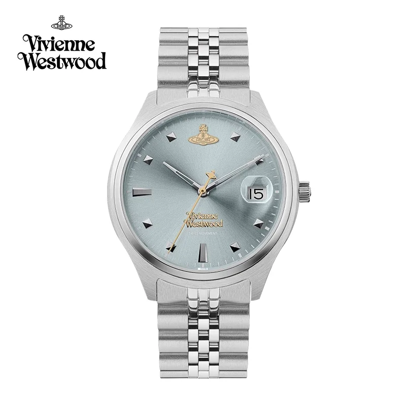 

Женские роскошные нишевые часы-календарь Vivienne Westwood Icy Blue — высококачественные элегантные наручные часы