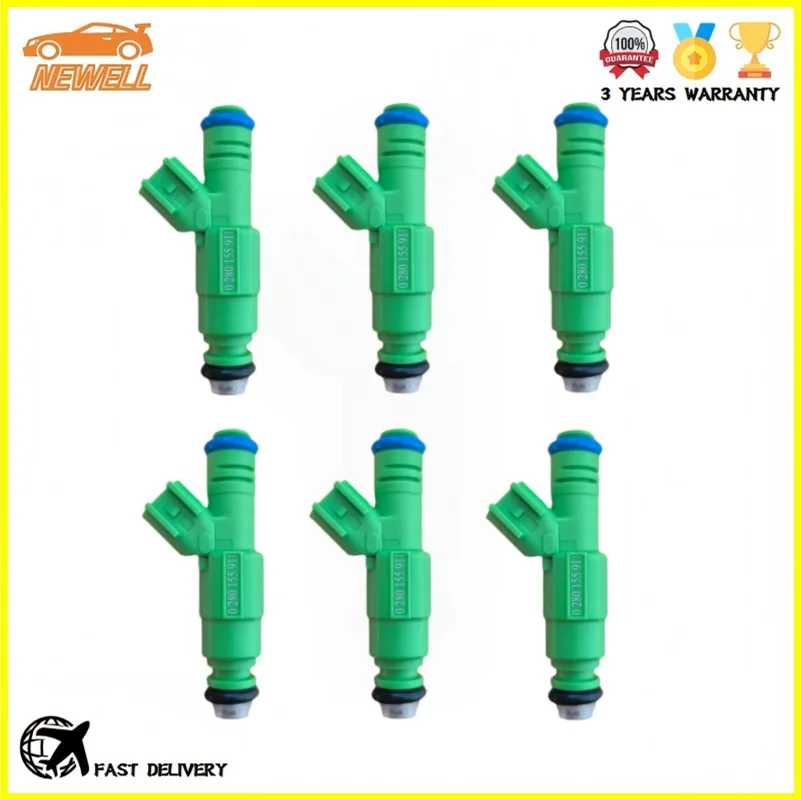 

6pcs 0280155911 XL2E-9F593-B5A XL2E-B5A Fuel injector For FORD CONTOUR MONDEO II MYSTIQUE ST200 SVT 2.5L V6 Engine Nozzle