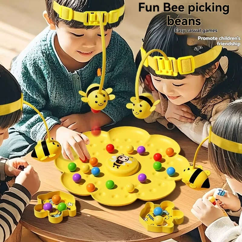 Magnetic Board Games Bumble Bee Toy Montessori Sorting Puzzle Table Game Fishing Toys Interactive Family Games for Kids Adults