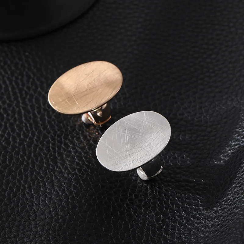European and American geometric oval brushed fashionable high-grade alloy ring