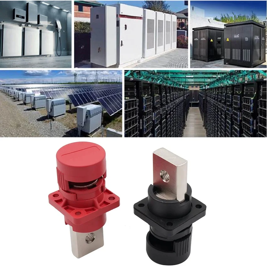 1Pc 400A Through-wall Terminal M8 Outer Screw Energy Storage Lithium Battery Positive And Negative Copper Terminal Connector