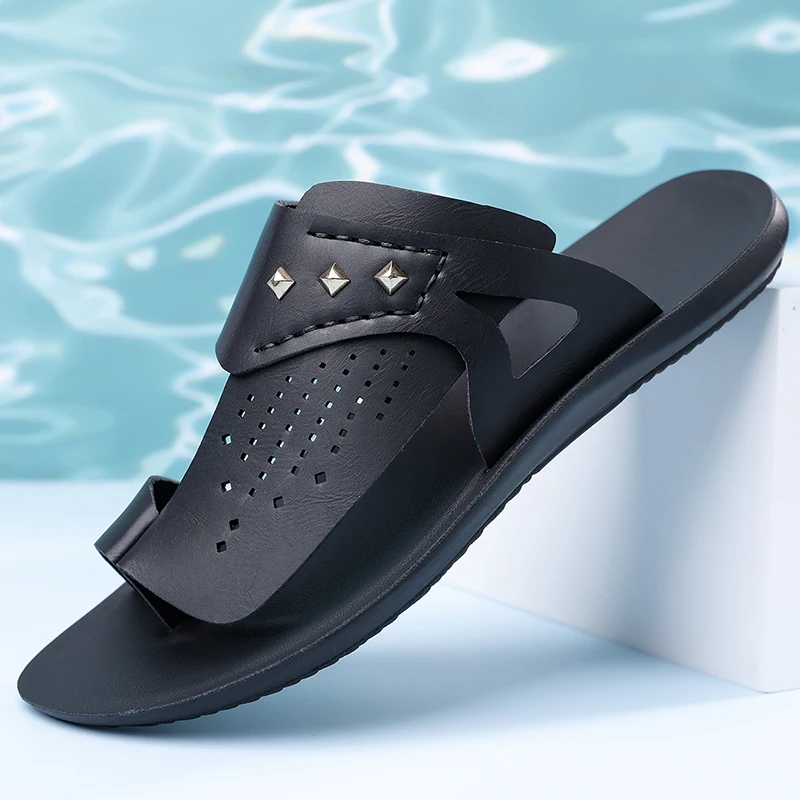 

Large Size Men Flip Flops Thickened Cushioned Sole Shockproof Non Slip Comfortable Clip Toe Slippers for Summer TravelBeach Home