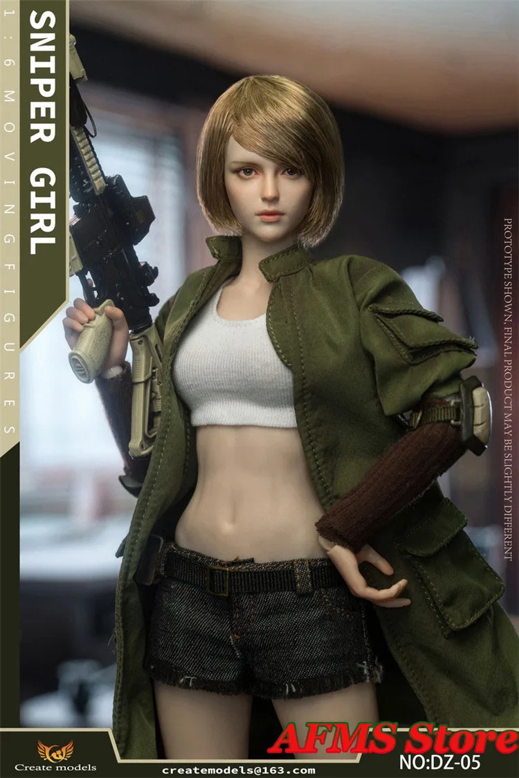 Createmodels DZ-05&DZ-06 1/6 Scale Collectible Figure Fight Sniper Girl  Full Set 12Inch Action Women Soldier Figure Model Toys