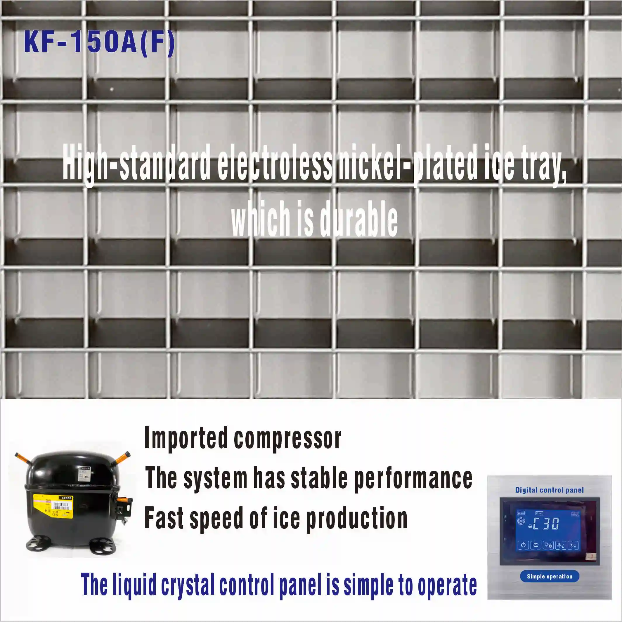 High Quality CB CE Square Ice Maker Air & Compressor Cooling Commercial Vertical Stainless Steel Drink Service Machine