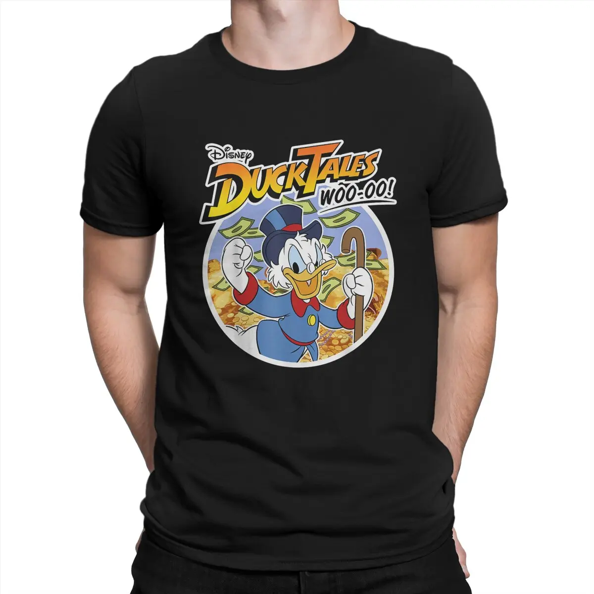 Ducktales Wooo T-Shirt Men Disney Donald Duck Cartoon Novelty Cotton Tee Shirt Round Collar Short Sleeve T Shirt 4XL 5XL Tops