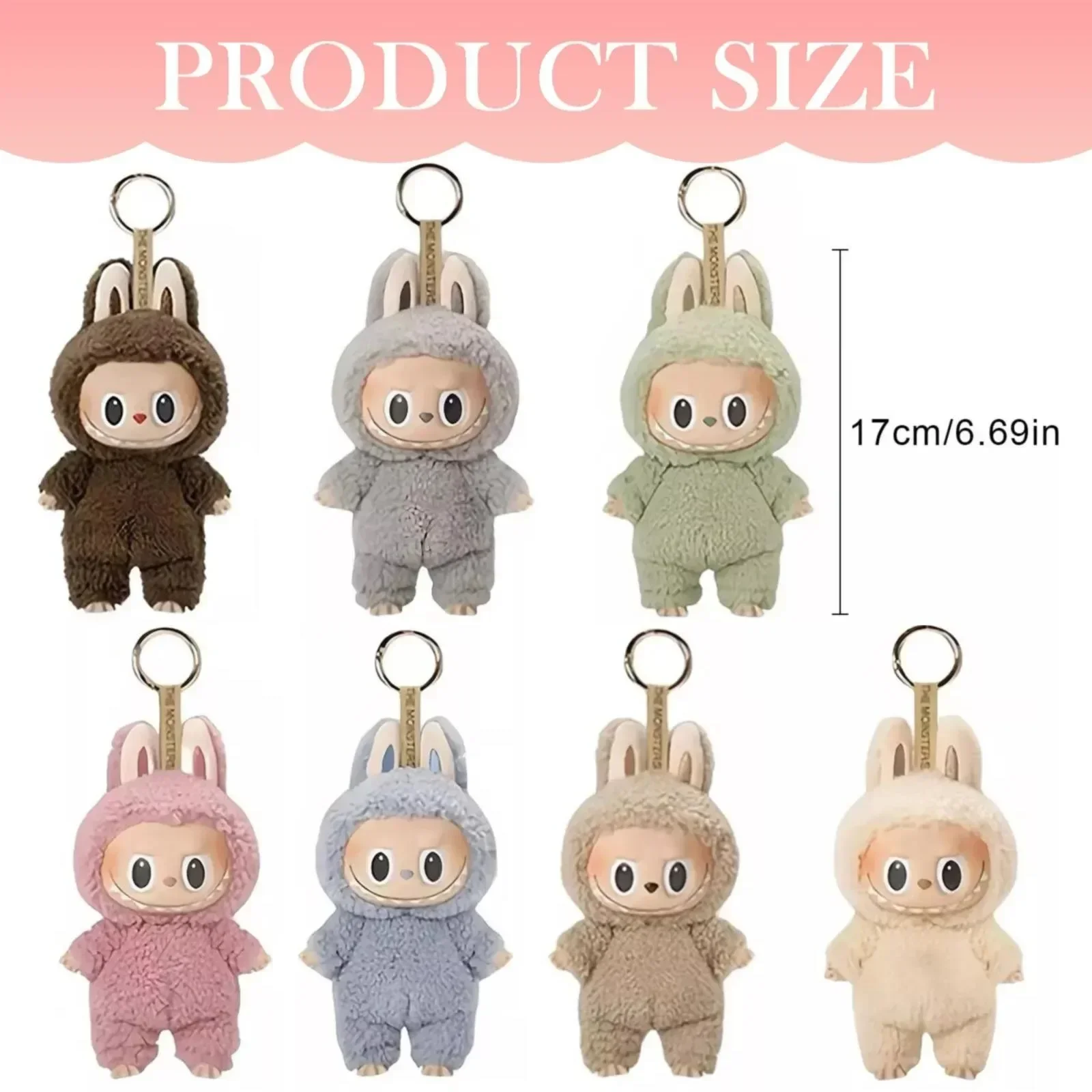 New Hot Cute Labubu The Monsters Toys Cardiac Macarone Kawai Surprise Gifts Toy Guess Bag Figure Replica Keychain Gift