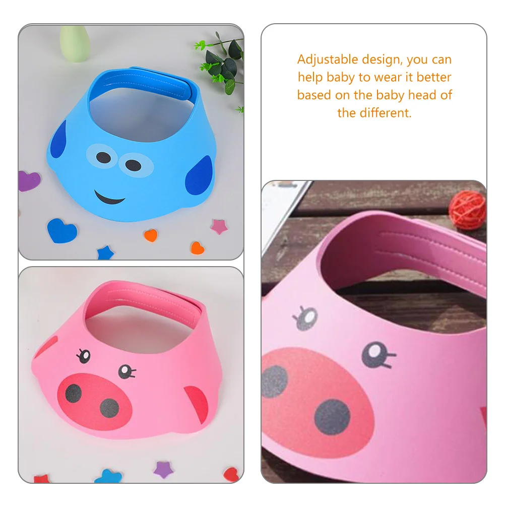 

2 шт., детская шапочка для душа, регулируемая милая мультяшная шапочка для ванны, детский щиток для мытья волос, шапочка для шампуня для малышей для купания, ухода за волосами