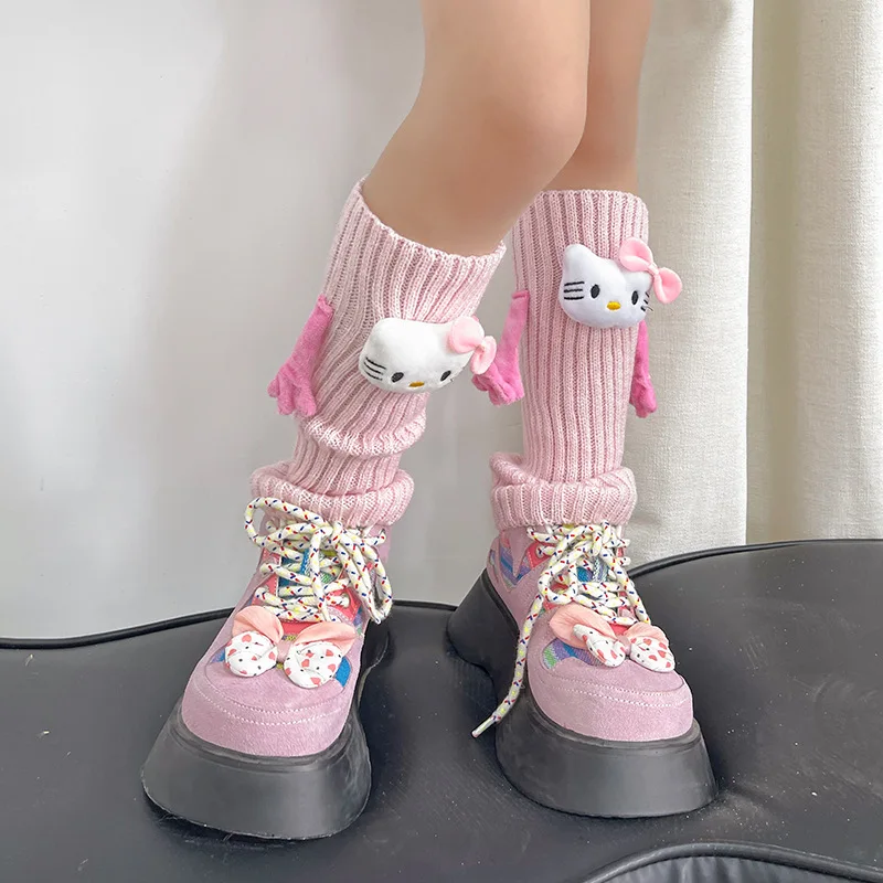 Sanrio hand-holding doll socks cartoon three-dimensional cute kurumi magnetic leg-holding set socks