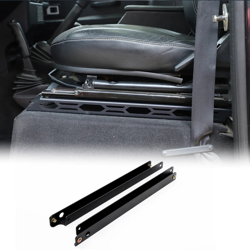 For Land Rover Defender 2004-2018 front seat rear mount bracket Front seat base mobile accessories Carbon steel Black 2pcs