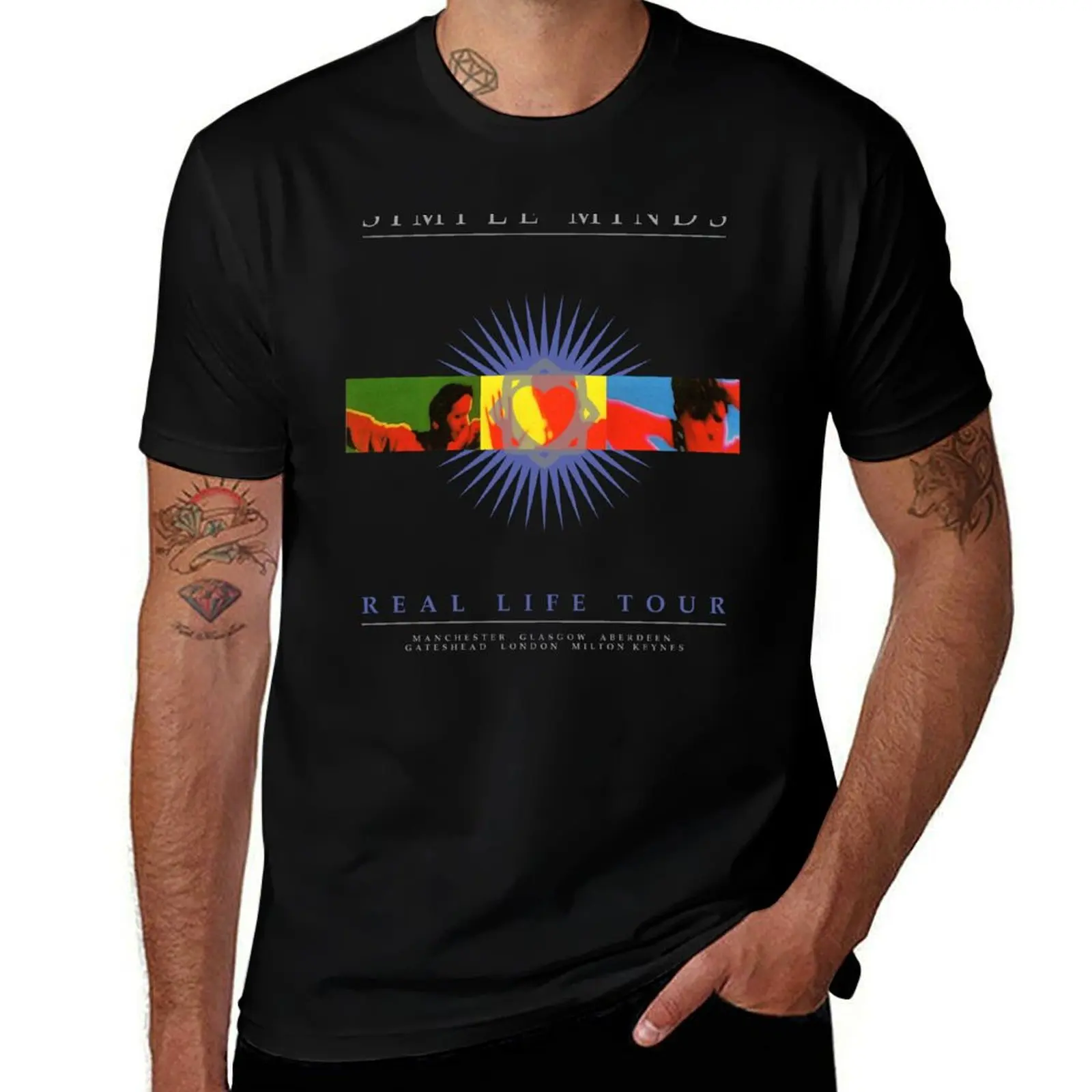 

Simple Minds - Real Life Live UK T-Shirt sweat tees plus size clothes t shirts for men pack