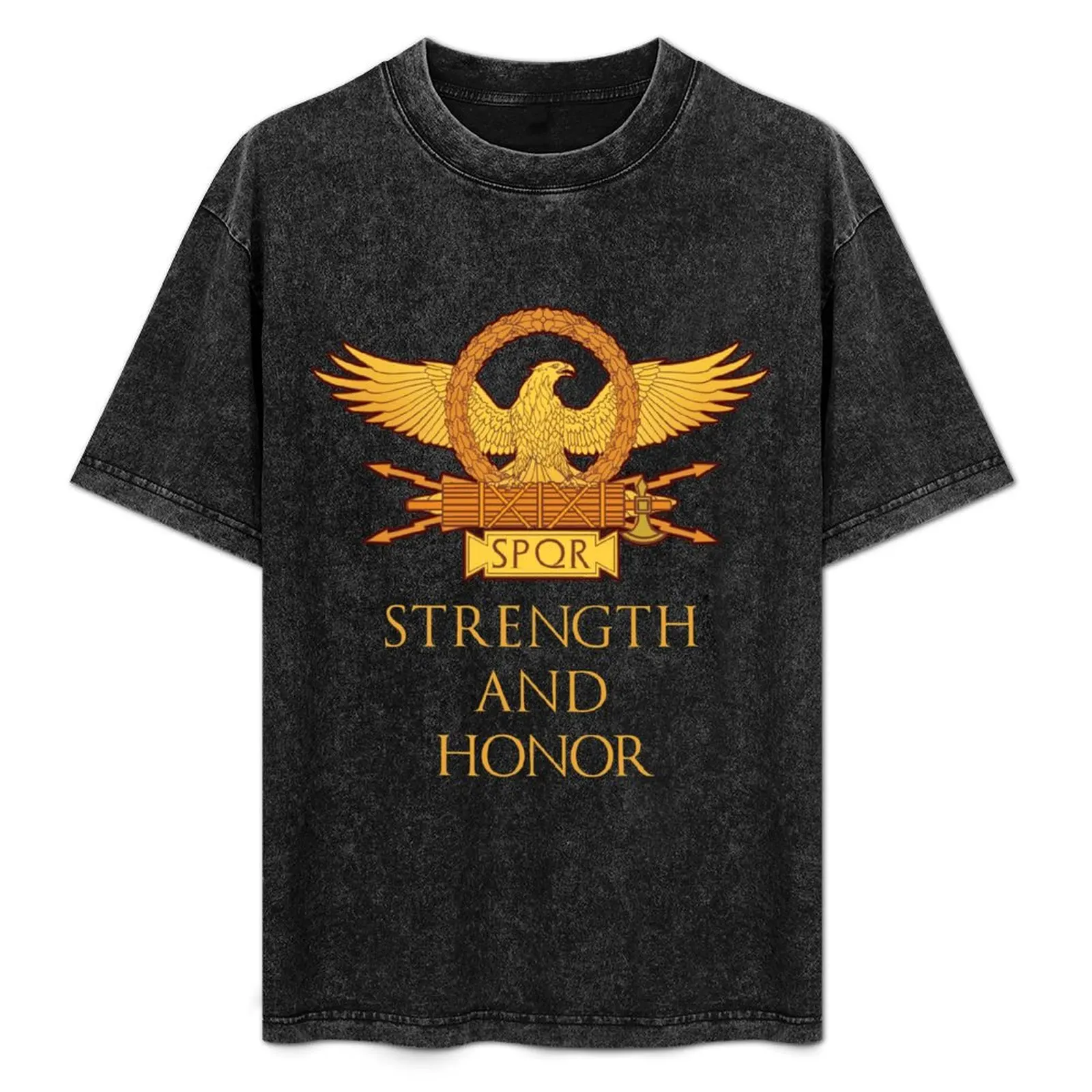 

Ancient Rome -Strength And Honor - SPQR T-Shirt korean fashion essential t shirt vintage clothes t shirts for men graphic