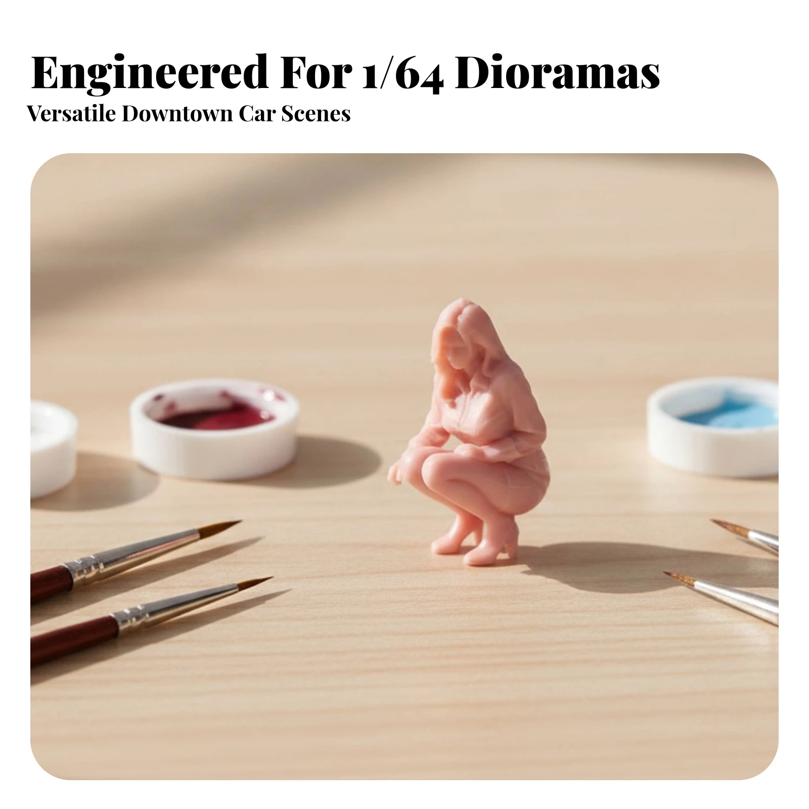 1/64 Scale Figure Static Diorama Figure Miniature Figurine Tiny Diorama Figurine Compact for Hobbyists, Car Scenes