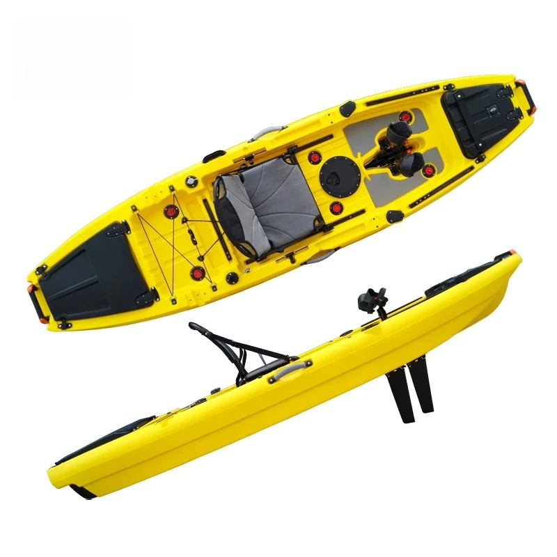 Newly 10ft tandem Sea Angler Sit on Top Fishing Kayak Rowing Boat with Foot Pedal