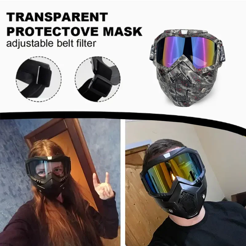 Motorcycle Windproof Ghost Mask American Style Goggle HD Outdoor Sport Glasses Eyewear Riding Motocross UV Protection Sunglasses