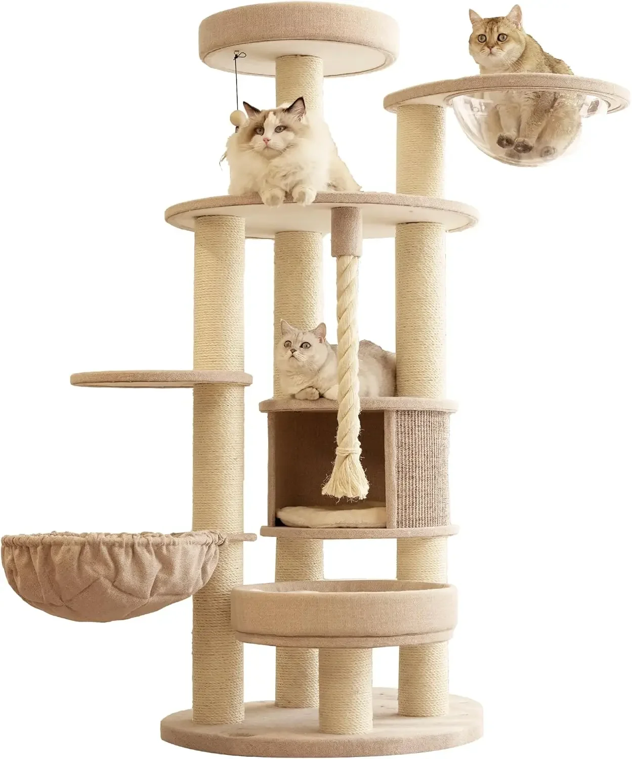 

Extra Large Cat Tree For Maine Coon,65 Inches Tall Cat Tree Tower For Indoor Cats Large Adult,XXL Heavy Duty Luxury Sturdy Multi