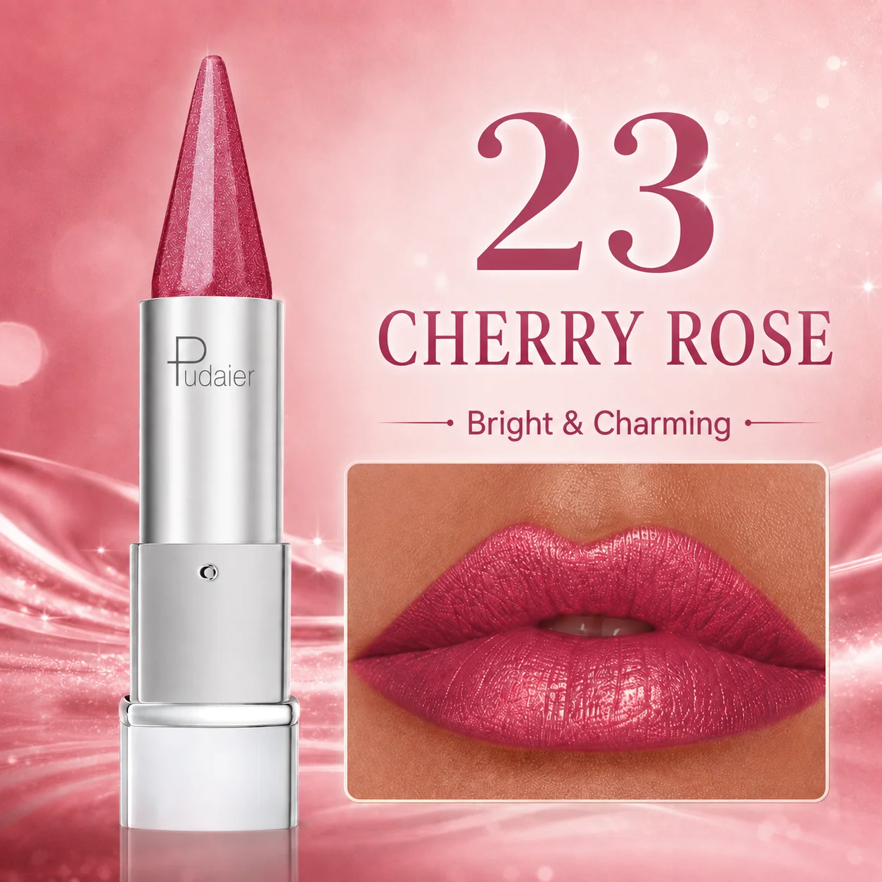 Schimmernder Lippenstift, feiner, leuchtender, rosafarbener, hautfarbener Lippenbalsam, langanhaltender, feuchtigkeitsspendender, perlmuttfarbener Lipgloss, wasserfeste Kosmetik für das tägliche Make-up – Detail 6