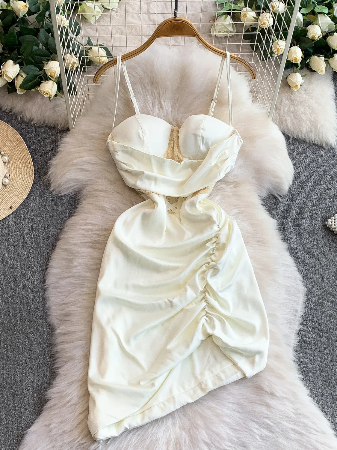 

Женская юбка трапециевидной формы с кружевной отделкой Pure Desire, облегающая асимметричная плиссированная юбка трапециевидной формы с высокой талией, летнее бальное платье Faion