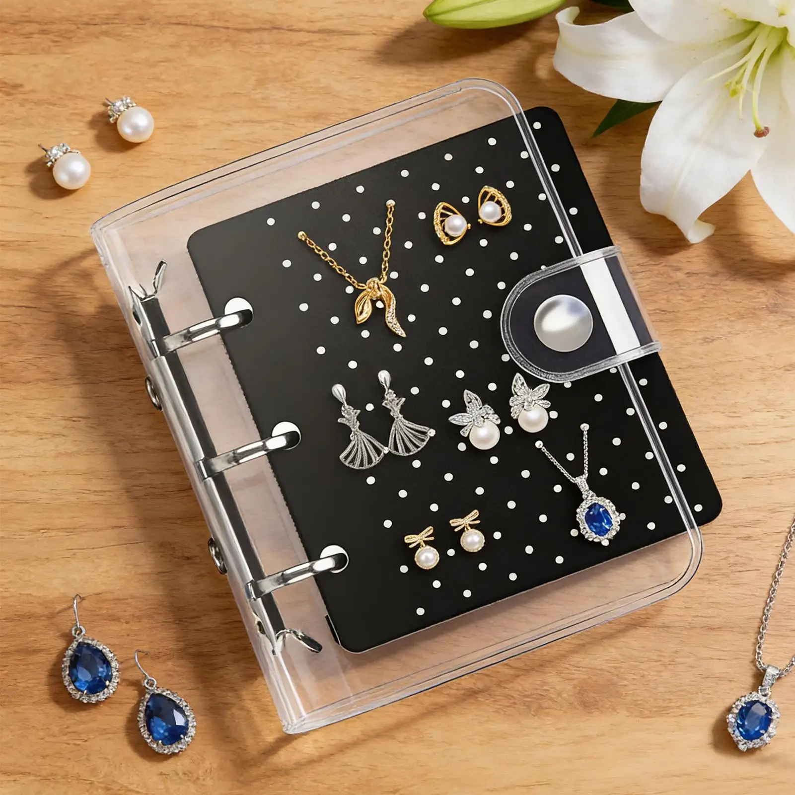 Pin Book Felt Portable Foldable Portable Jewelry Rack Multifunctional Ring Holder Pin Holder Book For Ring Necklace Bracelets