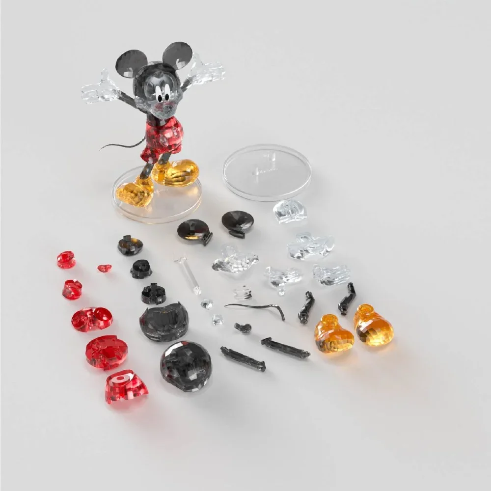 Juguetes ensamblados de Mickey y Pato Donald, adornos hechos a mano, regalos para niños y niñas, bloques de construcción de cristal tridimensionales