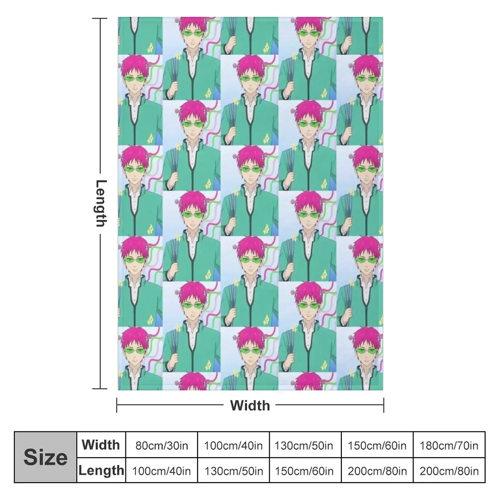 Saiki K anime. Throw Blanket christmas gifts Soft Plaid Loose Quilt Blankets