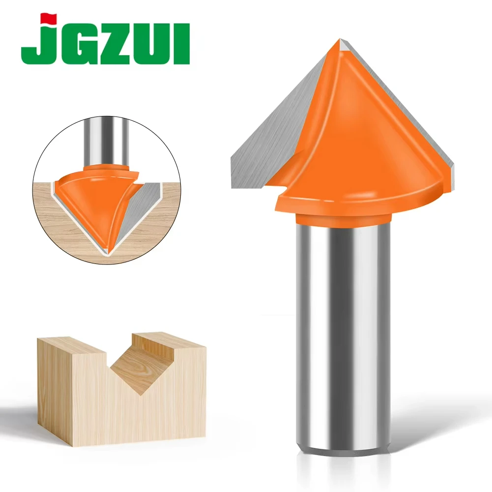 

1 шт., 12 мм, 1/2 дюйма, хвостовик, V-образная канавка, гравировальный фрезерный станок с ЧПУ, 90-120 градусов, деревообрабатывающий нож для резьбы по дереву, твердосплавный режущий инструмент