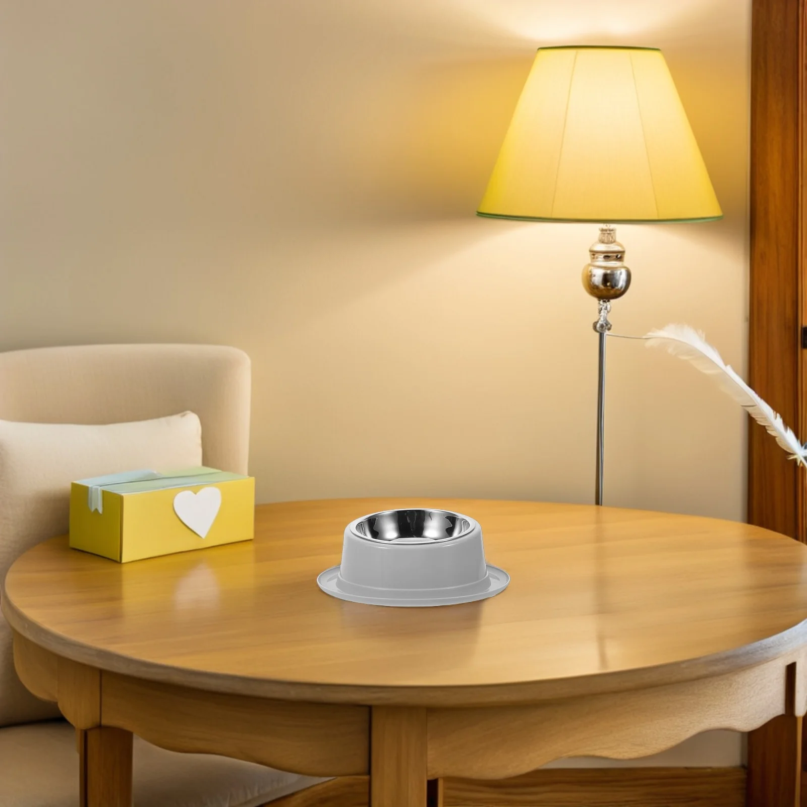 

Stainless Steel Cat Bowl Angled Design Non-Slip Base Ergonomic Feeding Dish for Cats Small Dogs Elevated Pet Food Bowl