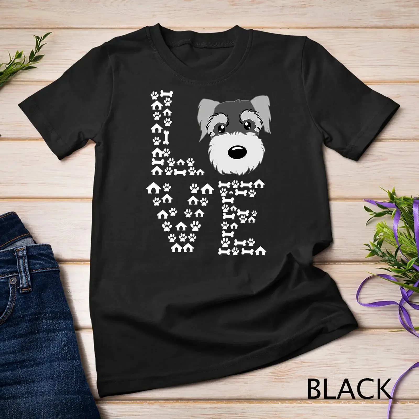 Funny Miniature Schnauzer Lovers T shirt vintage Washed homme Comfortable streetwear graphic Unisex Stylish Slightly fashion