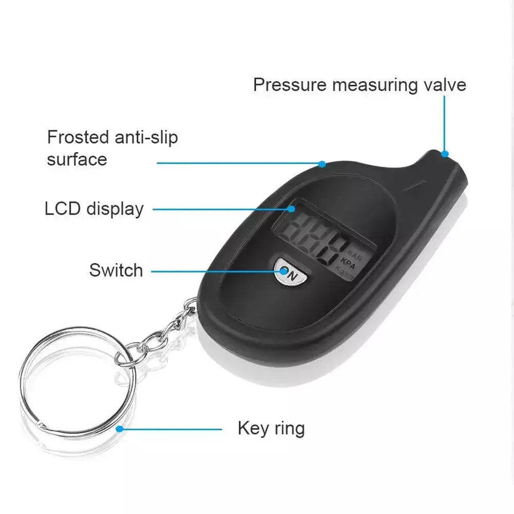 2-150 PSI Tire Gauge Digital Tire Pressure Meter ABS Material Easy Reading Four Units: PSI Kpa Bar Cm2 High Precision