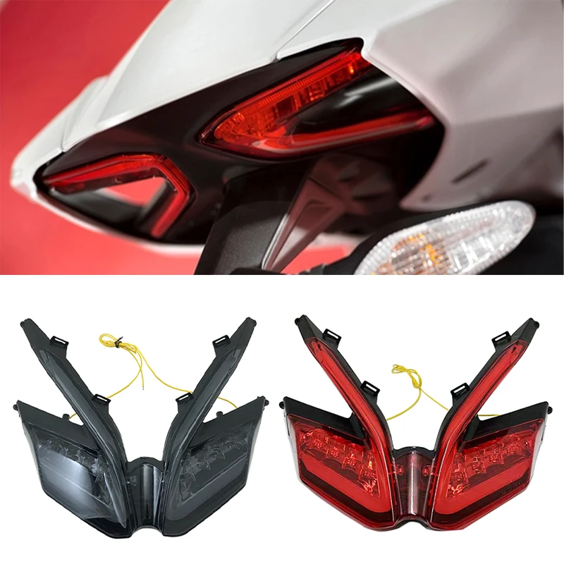 

Motorcycle LED Tail Light Turn Signal Driving Brake Light Rear Taillight Integrated For DUCATI 899 959 1199 S R 1299 Panigale