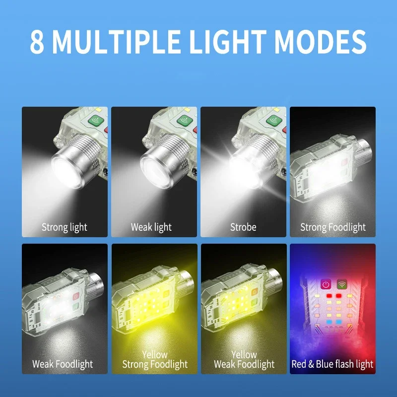 New Multifunctional Portable Work Light Keychain Magnetic Flashlight Cap Clip Lamp Head Rechargeable Led Induction Light