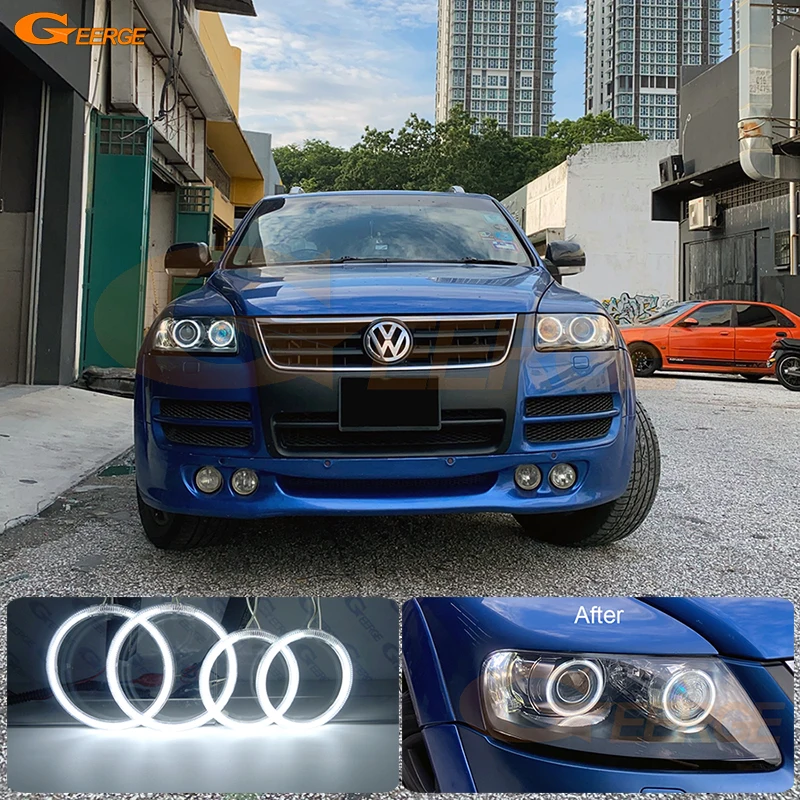 For Volkswagen VW Touareg 7L 2003 2004 2005 2006 2007 2008 2009 2010 Excellent Ultra Bright CCFL Angel Eyes Halo Rings Kit