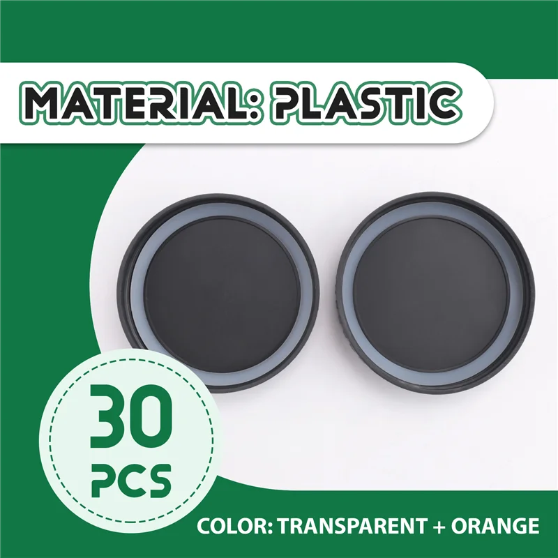 

A33R-Mason Jar Lids Plastic Storage Caps With Rubber Seal Replacement Plastic Lids Lids For Mason Jars Canning Jars And More, 86