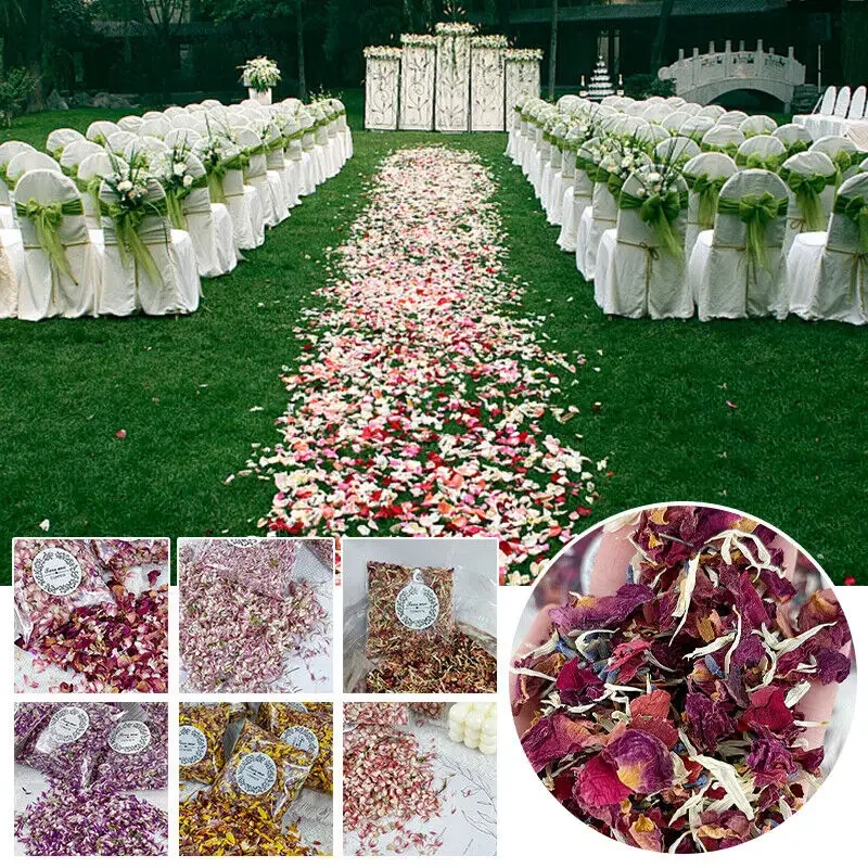 Natural Wedding Confetti Natural Dried Flower Rose Petals Pop Bridal Shower Birthday Party DIY Decoration Biodegradable Petal