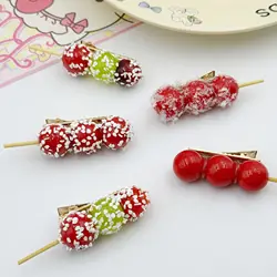 YHJ Sugar-coated Haws Hair Clip Tanghulu Chinese Snacks Interesting Design Hair Claw Clips Hair Accessories for Women Girls