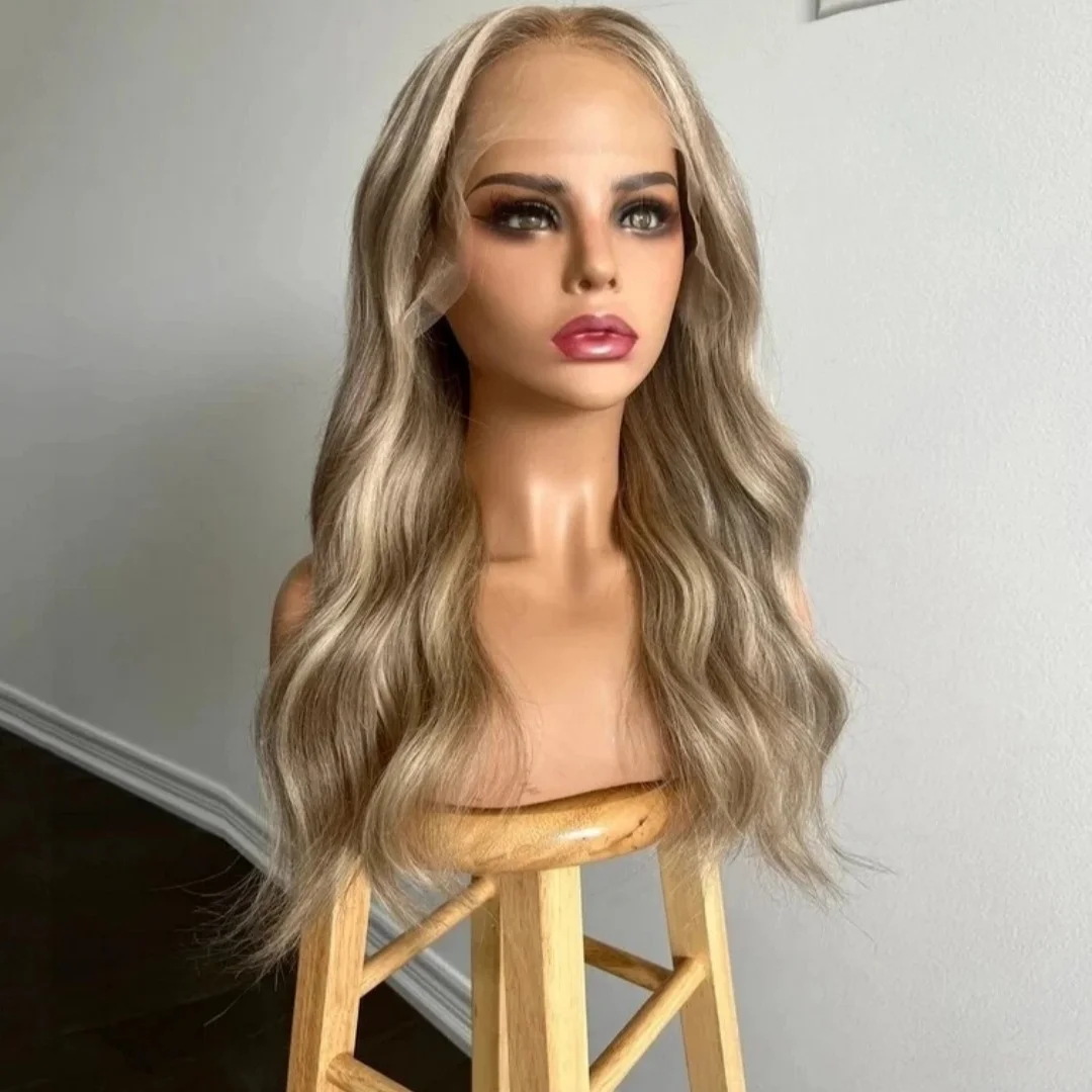 لينة موجة عميقة الاصطناعية الدانتيل الباروكة الأمامية جميلة تسليط الضوء على العسل الأشقر الدانتيل أعلى شعر مستعار جودة عالية شعر مستعار رخيصة على بيع التخليص