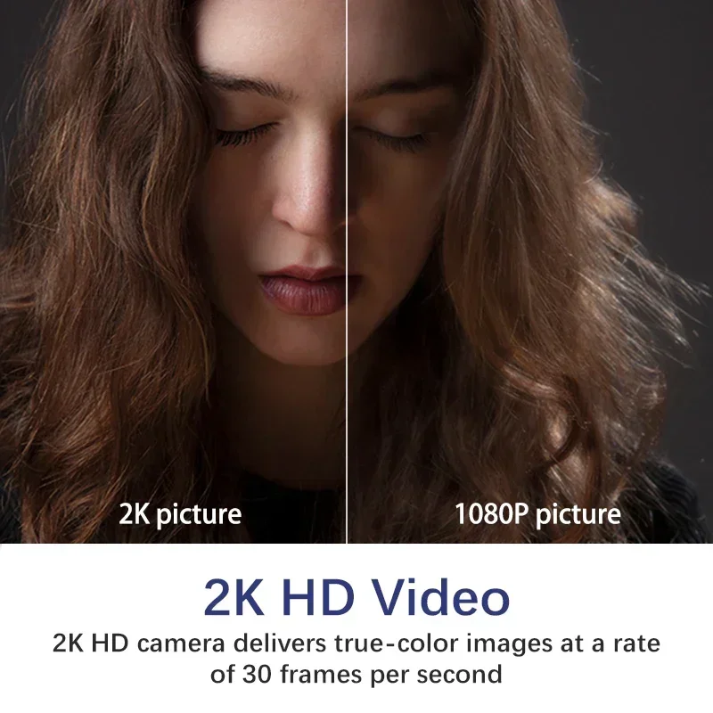 Webcam 2K Full HD 1080P Web Camera Messa a fuoco automatica con microfono Web Cam USB per PC Computer Mac Laptop Desktop YouTube Webcamera
