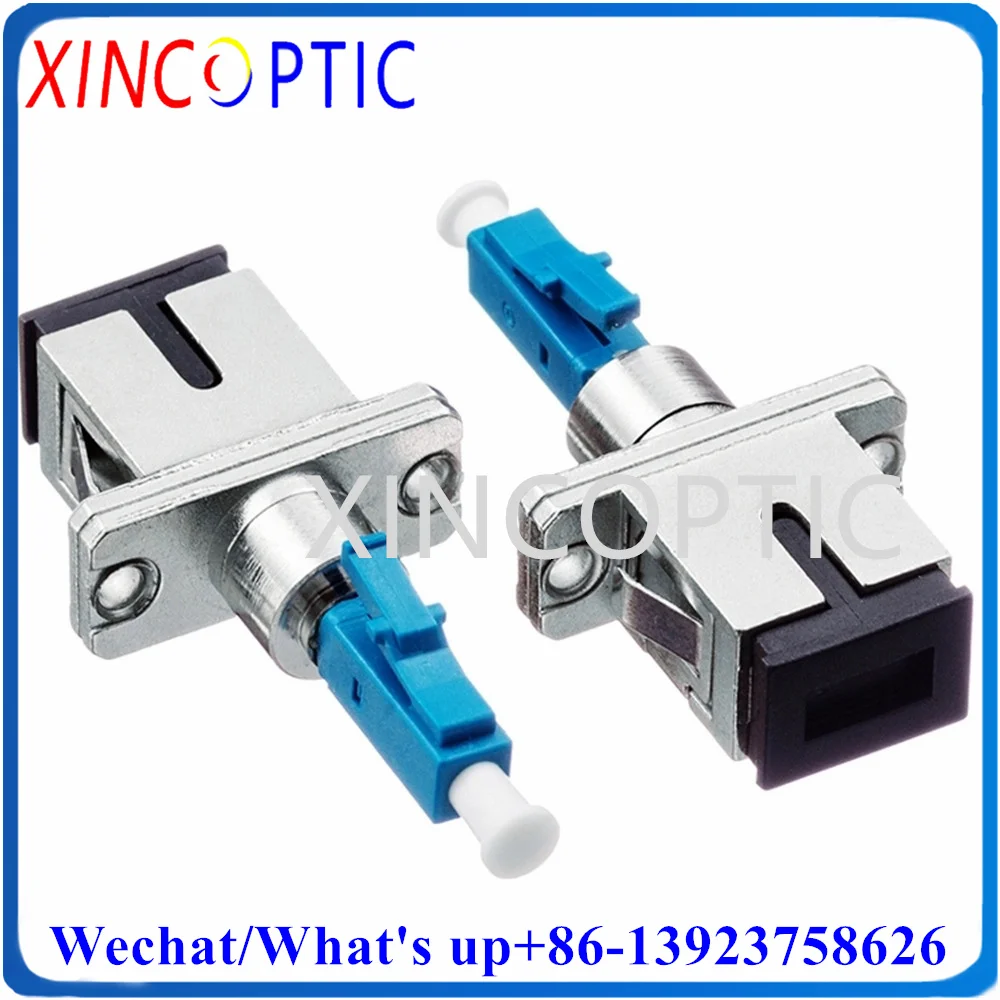 2Pcs LC Male to SC Female Fiber Optic Adapter LC-SC Single Mode Simplex OM1 OM2 MM Multi-Mode Hybrid Optical Adaptor