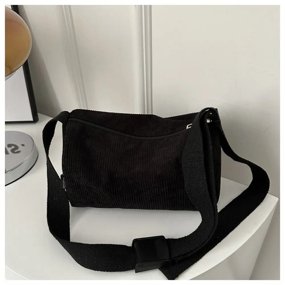 Fashion Women Girls Corduroy Shoulder Bags Solid Color Messenger Bags Crossbody Bags Ladies Handbags Makeup Lipstick Bags