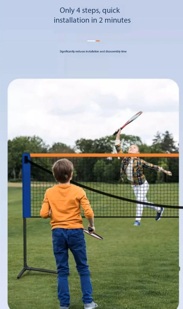 Portable Foldable Badminton Net Set Standard Size With Frame Stand Indoor Outdoor Single Double Sports Use