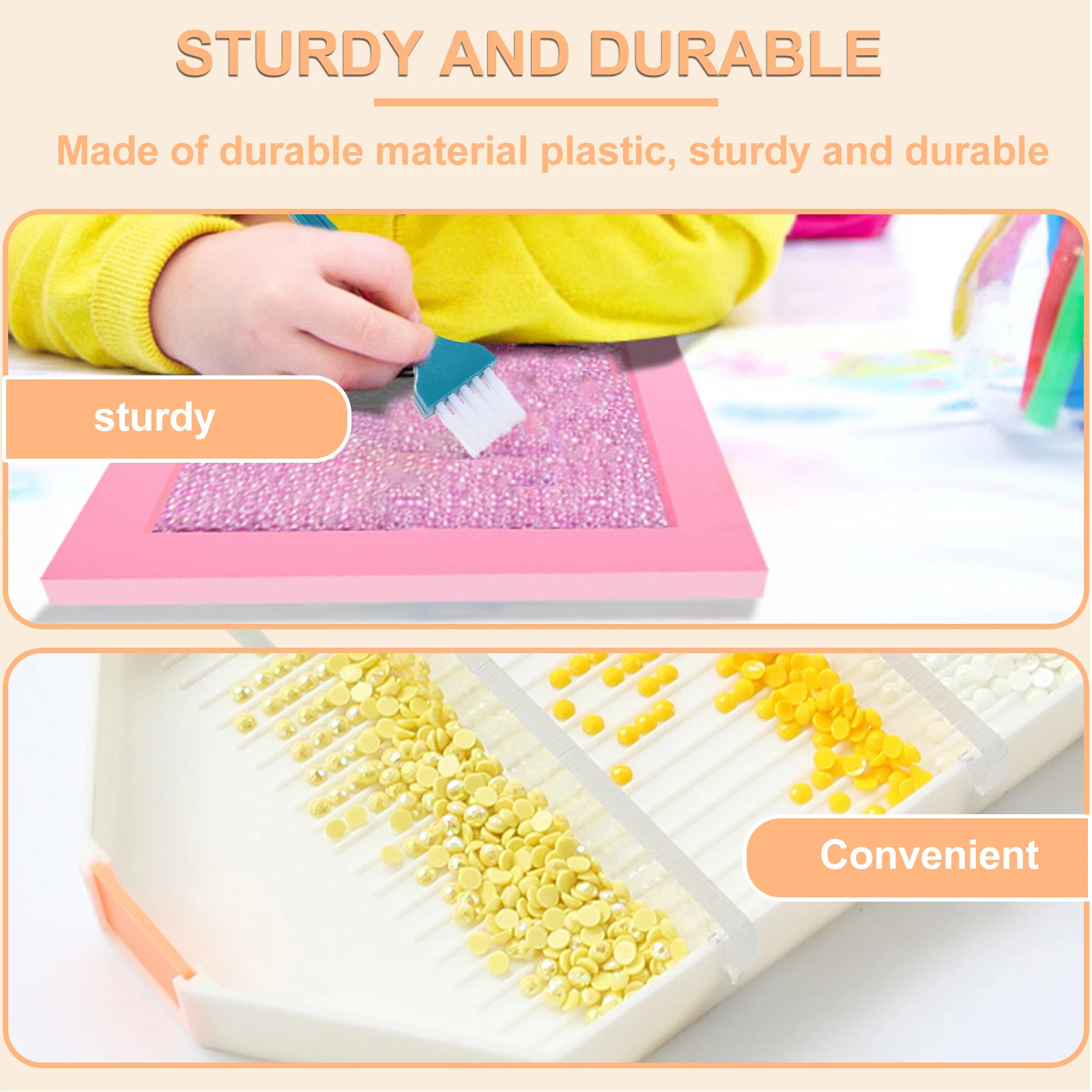 

2 Sets Diamond Art Tray Plastic Rhinestone Sorter Craft Sturdy Storage Beads Jewelry Earrings DIY Picture Nails Decorations