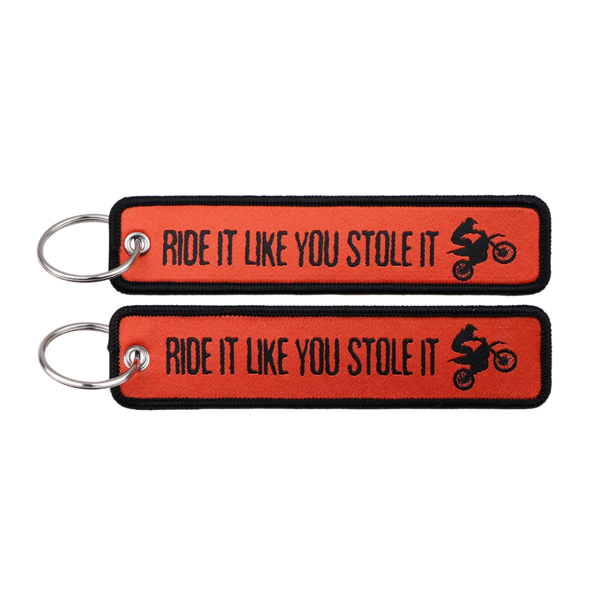 1 Stück „No Risk No Fun“ Lustige Sprüche Serie Stickerei Schlüsselanhänger Rucksack Schlüsselanhänger Motorrad Schlüsselanhänger Schlüsselringe Zubehör Geschenke