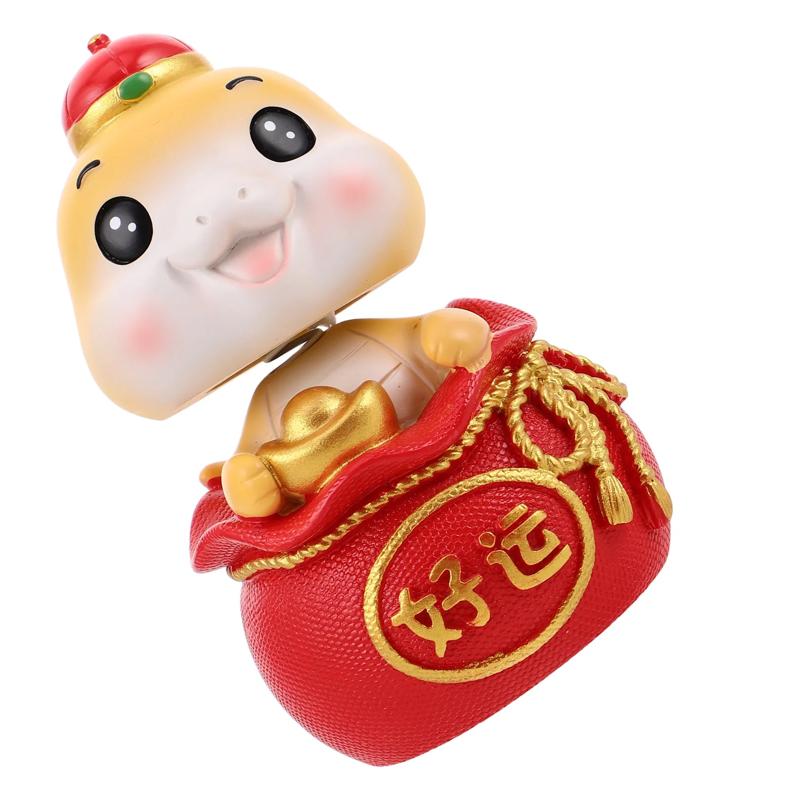 Large Cute Zodiac Snake Bobblehead Resin Statue Car Ornament Desktop Decoration Tabletop Decor for New Year Good Luck Charm