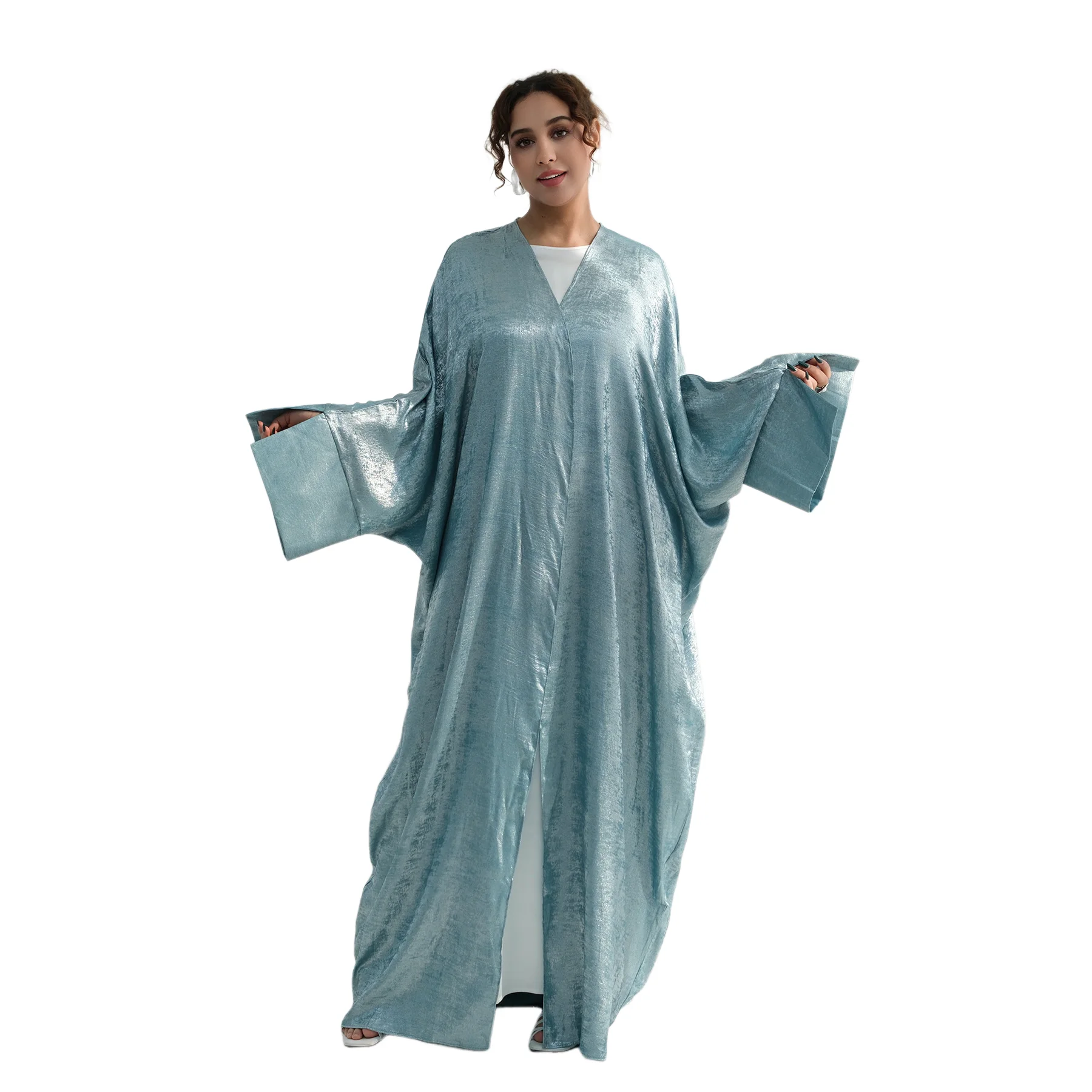 

Middle Eastern Elegant Arabic Traditional Cardigan Long-Sleeved Abaya Robe Dress Kaftan Turkey Islamic Femme Musulmane Kebaya