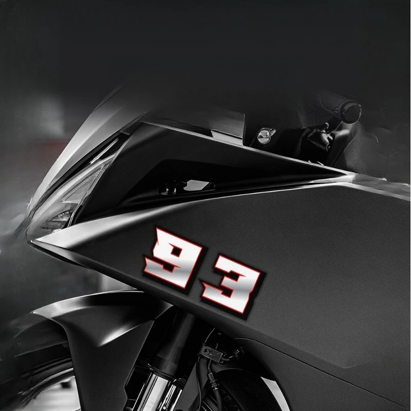 Metallic Number 0-9 Sticker 1PC Waterproof Vinyl Decal Motorcycle Car Helmet Racing Body Fairing Fuel Tank Side Decor