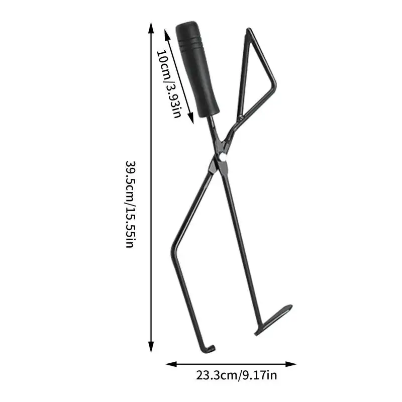 Heavy Duty Fireplace Grabber Tong Outdoor Fire Pit Tools for Firewood Oven Coal Campfire Bonfire Grill Barbecue Accessories
